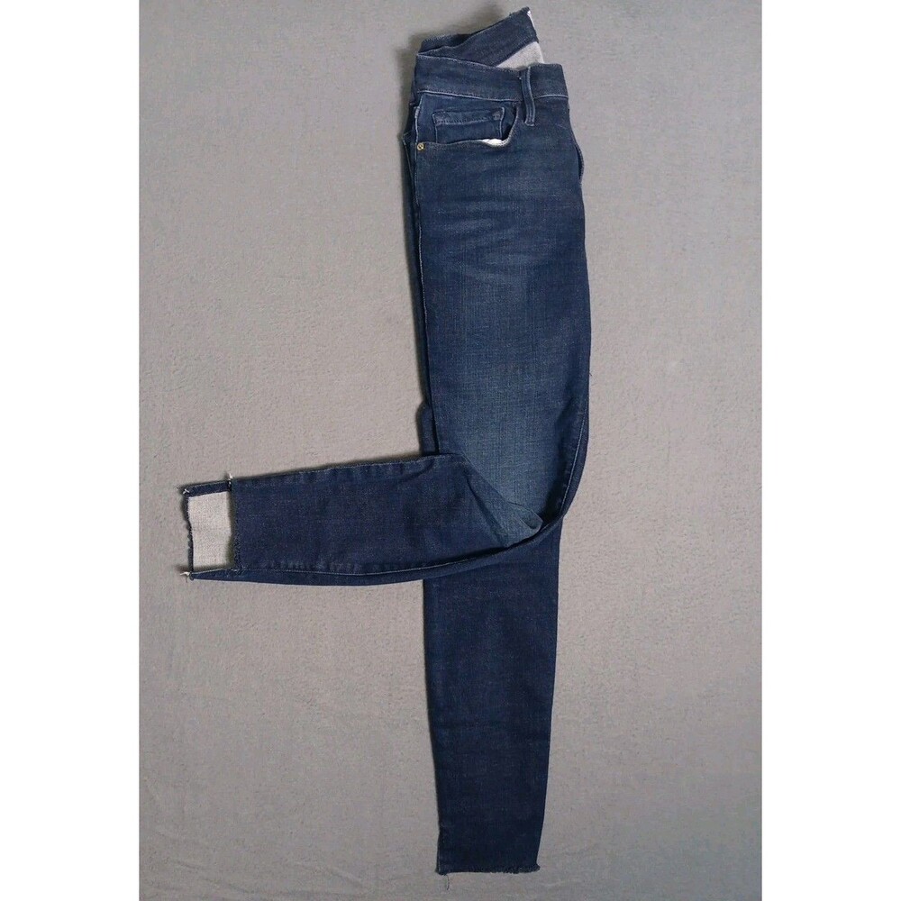 FRAME Le Skinny de Jeanne Galvin Step Hem Jeans  Dark Wash Blue Size 27x28